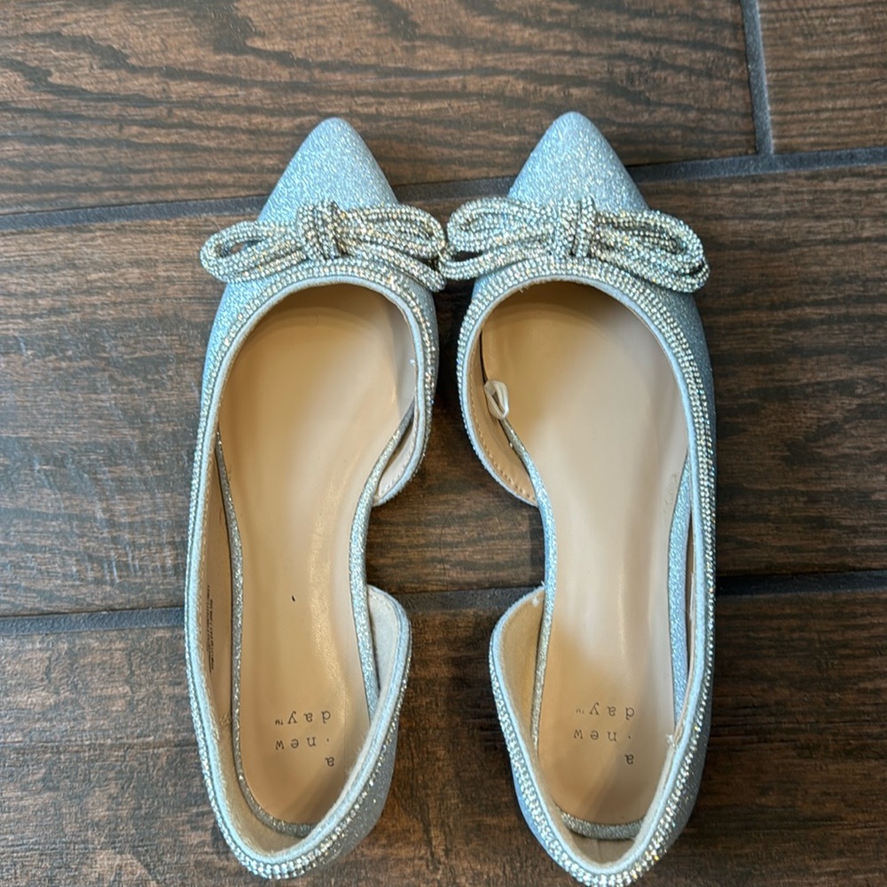 A new day Juliette Bow Ballet Flats Silver